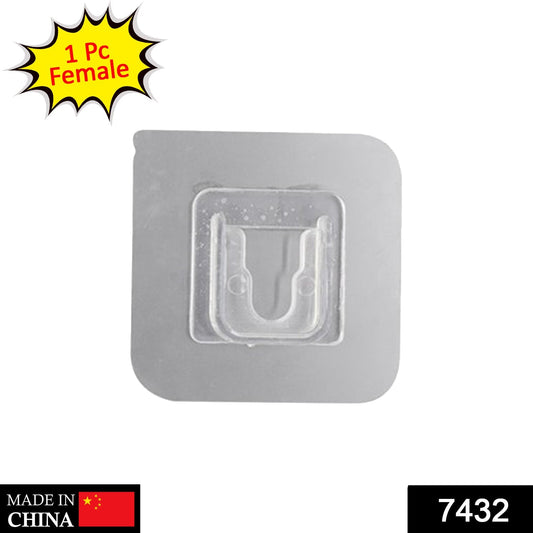 Self adhesive transparent wall hook for easy mounting without damage to surfaces