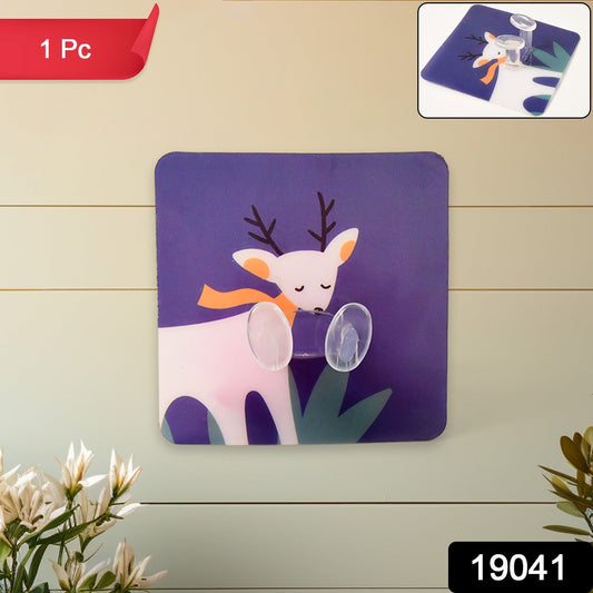 Self-adhesive wall hook featuring a cute deer design for easy organization and decor