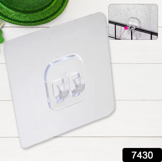 Transparent self adhesive wall hooks for organizing items without damage to walls