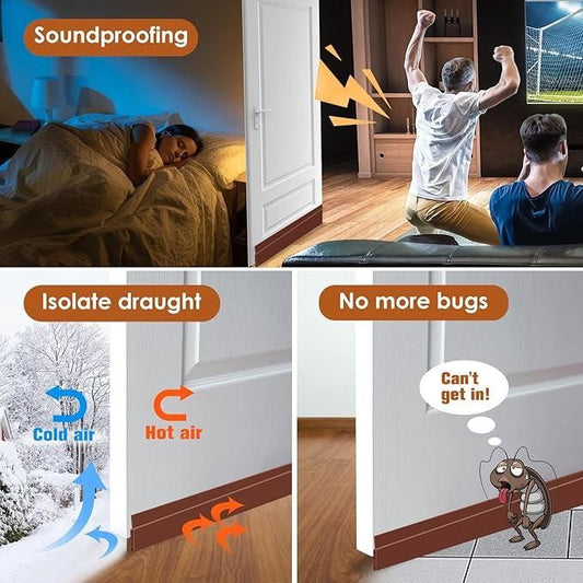 THE GIR FARMER self-adhesive wood floor transition strip blocking sound, draught, and bugs under doors