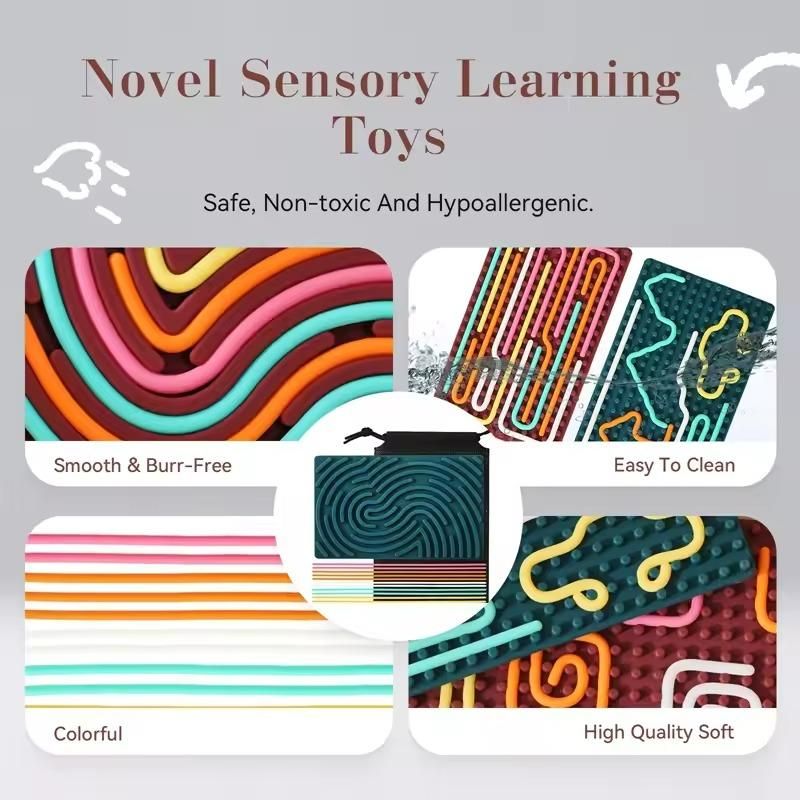 Colorful sensory development board for kids with smooth, soft, and easy to clean textured surfaces
