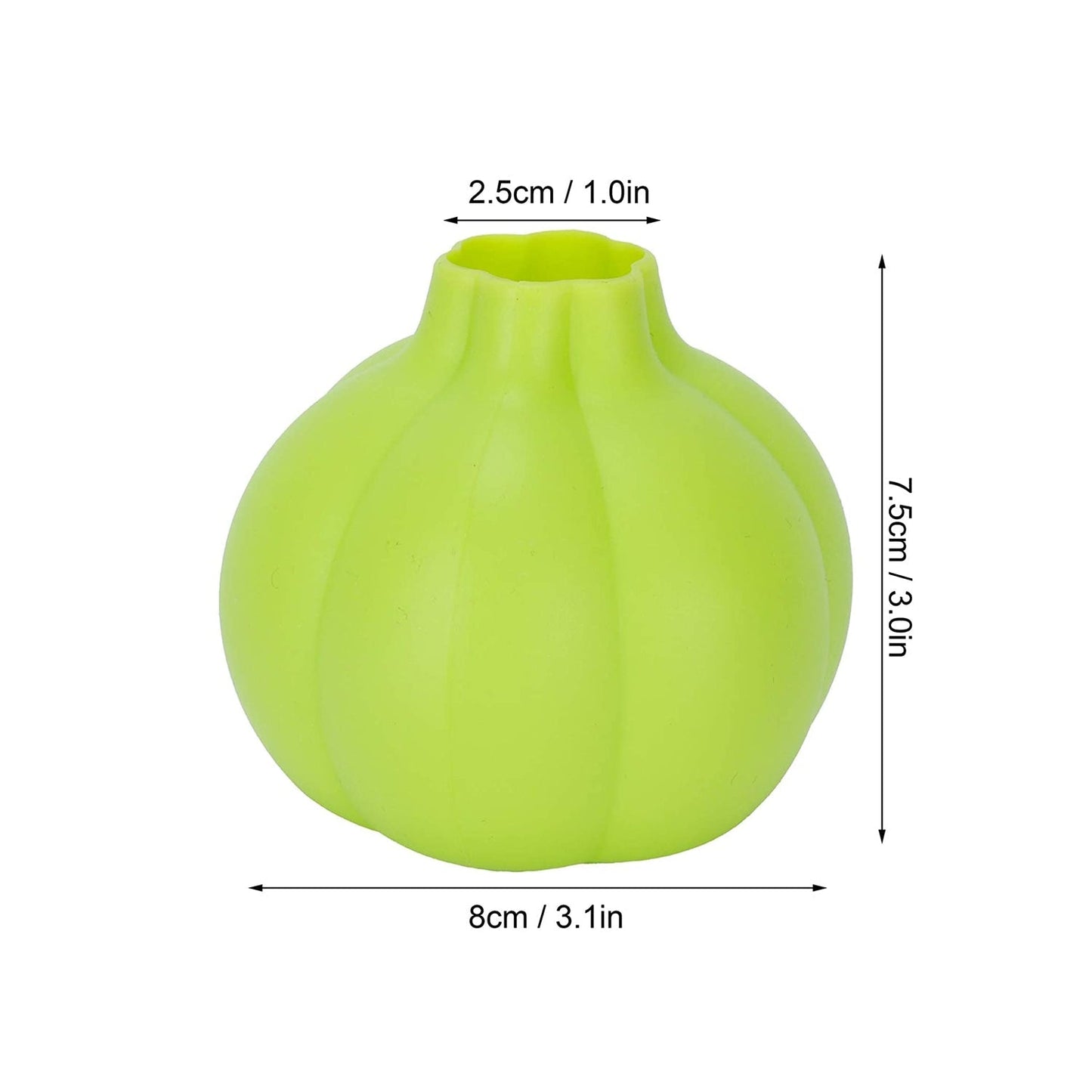 Bright green silicone garlic peeler for easy and efficient garlic peeling in the kitchen