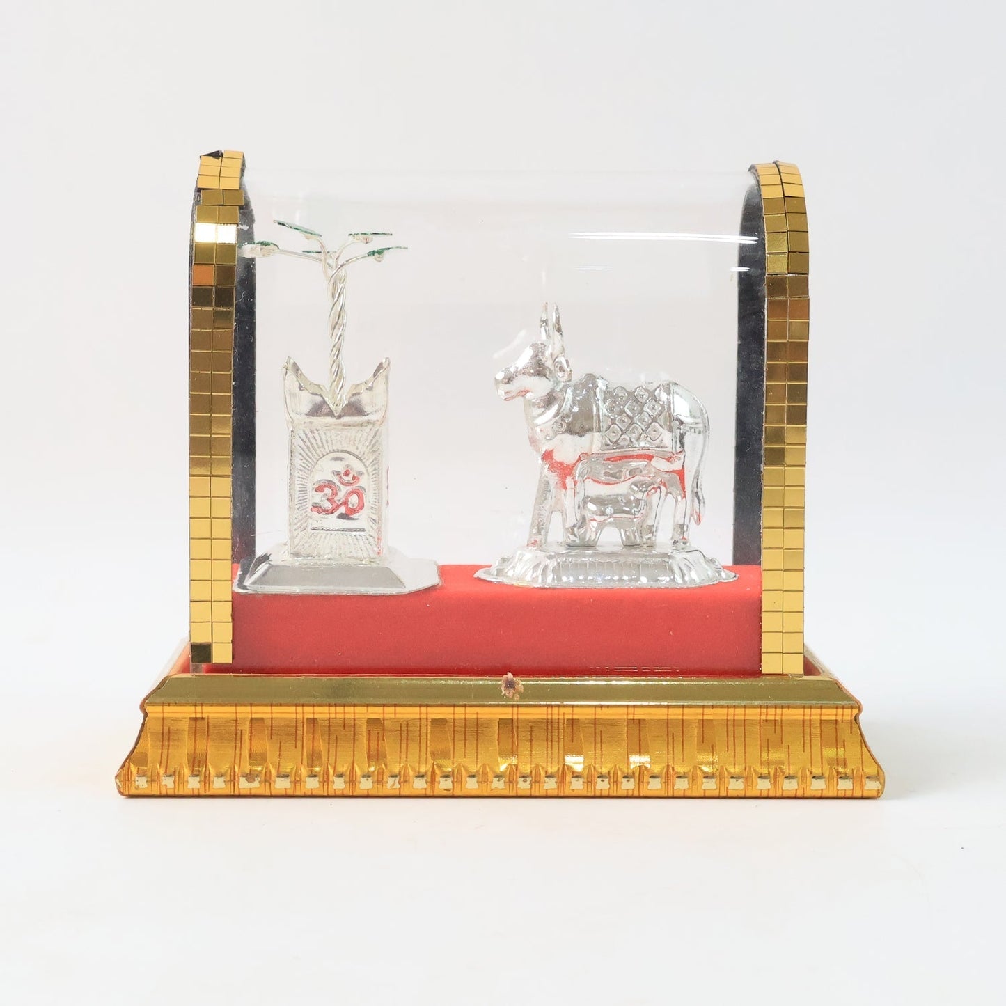 Decorative Kamdhenu Cow with Calf and Tulsi Plant Idol Set Your Brand