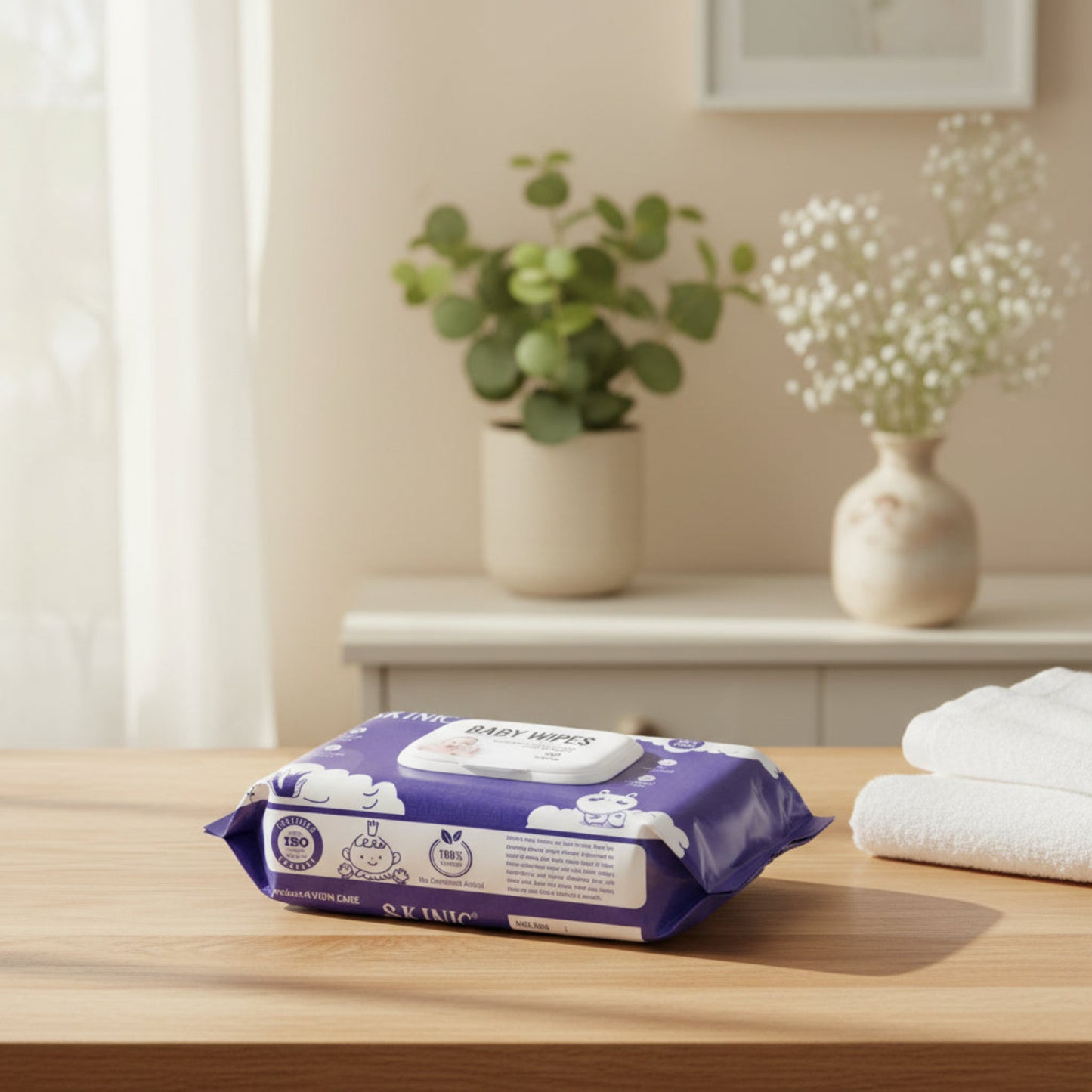 Skinic Baby Wipes with Moisturizing Formula, Gentle Care for Soft Baby Skin