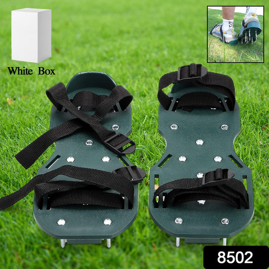 Lawn Aerator Sandals, Garden Grass Aerator Spiked Sandals Green Studded Shoes for Yard Patio Garden Excavation Your Brand