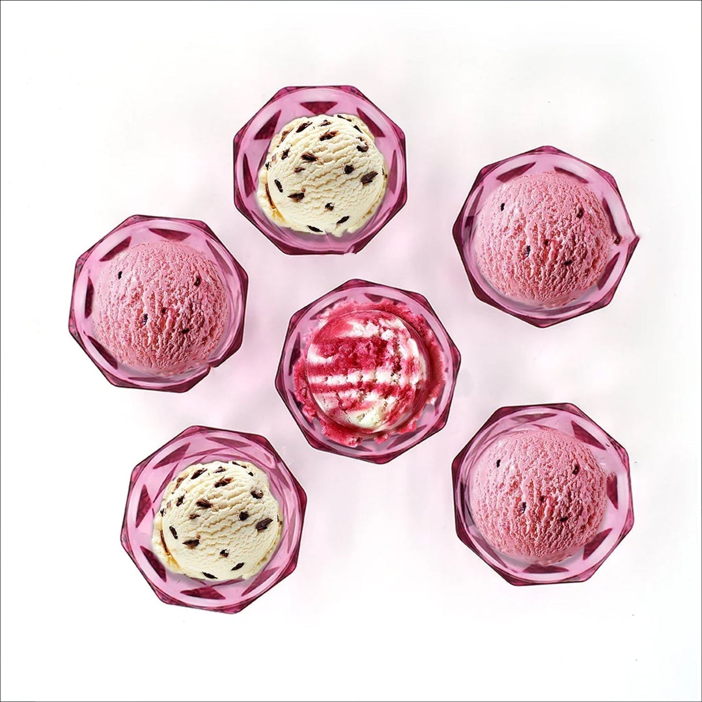 6pc Diamond shape ice cream bowl set Your Brand