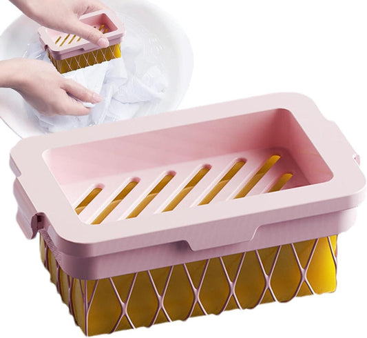 Durable soap mesh holder designed for easy drainage and drying of soap bars