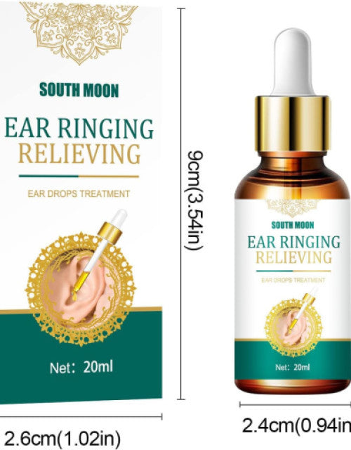 South Moon ear ringing relief drops 20ml bottle with dropper and packaging for ear drops treatment