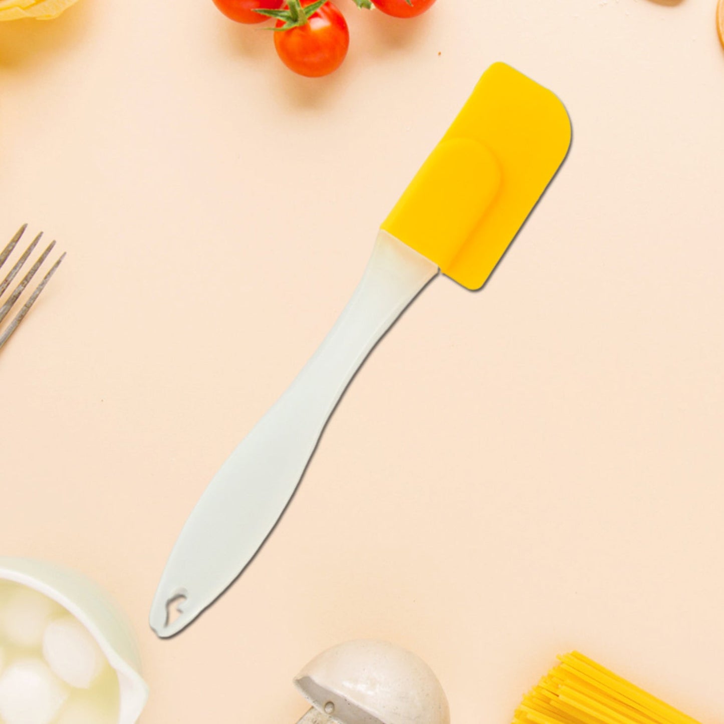 Silicone Spatula with Yellow Head for Cooking and Baking