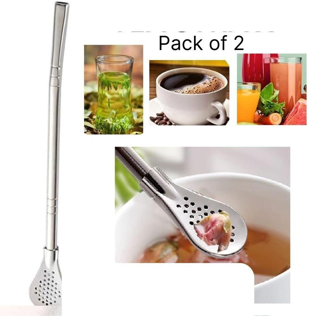 The Gir Farmer stainless steel drinking straws with built-in infuser for tea coffee and juice