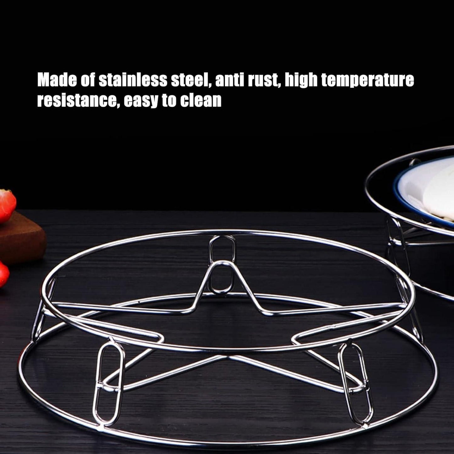 Stainless steel pot rack made of anti-rust material with high temperature resistance and easy to clean design