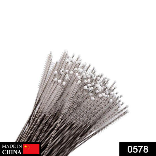 Stainless steel straw cleaning brush set designed for effective cleaning of reusable straws