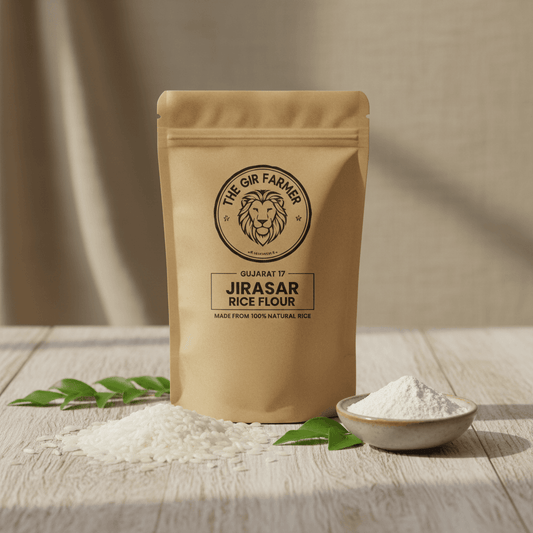 Gujarat 17 Jirasar Rice Flour | Low Pressure Ground Pure & Healthy Rice Flour for Khichu & Rice Papad