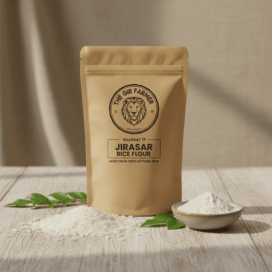 Gujarat 17 Jirasar Rice Flour | Low Pressure Ground Pure & Healthy Rice Flour for Khichu & Rice Papad