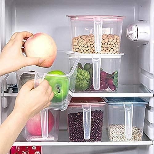 The Gir Farmer unbreakable kitchen storage basket set organizing fruits and beans inside a refrigerator