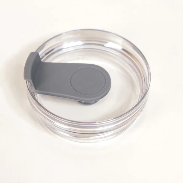 Clear replacement lid with gray flip straw cover for Amd Deodap insulated sipper bottle with straw