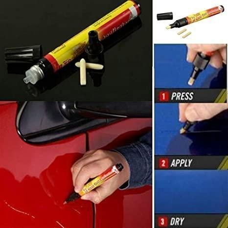 UV sunlight activated scratch remover pen with applicator for easy use on car surfaces