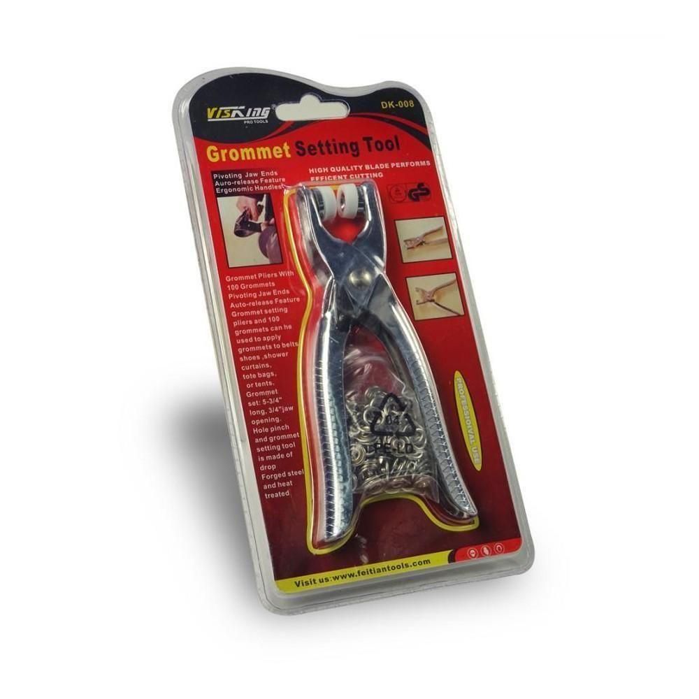 Grommet setting tool with metal studs for clothing crafts in clear packaging by The Gir Farmer