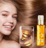 Fragrance hair care spray for dry hair by The Gir Farmer with golden oil and smooth shiny hair