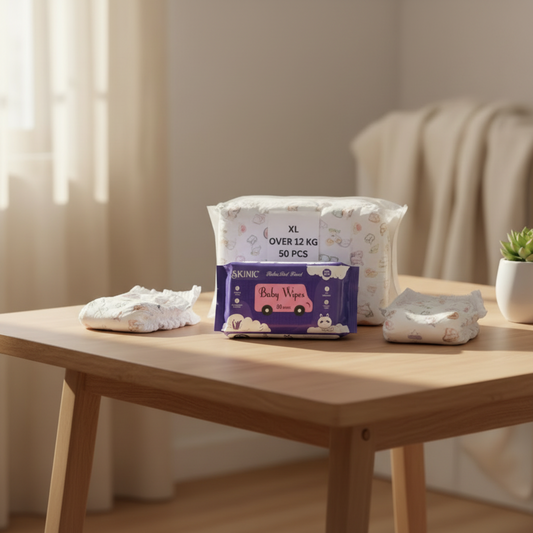 XL Baby Diapers with Wipes - 50 Piece| THE GIR FARMER