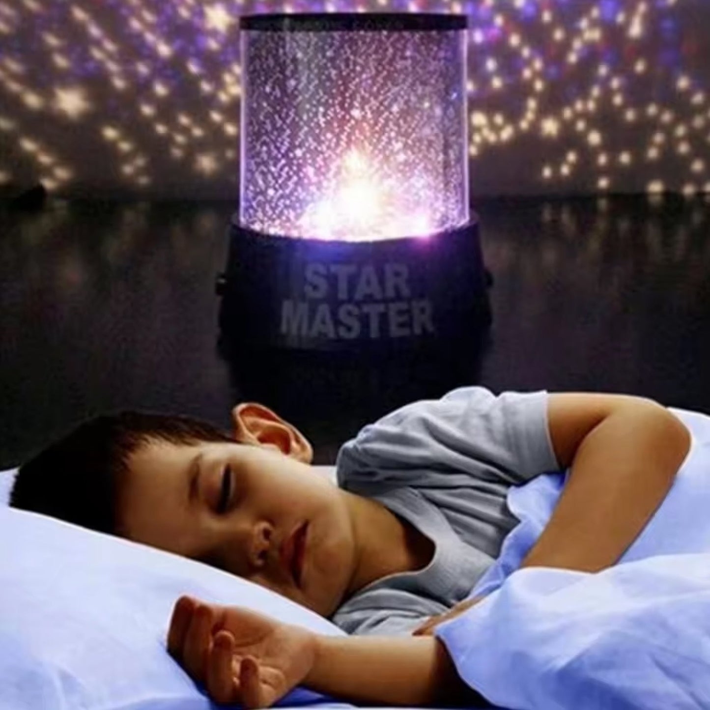 LED Projector Night Light Amazing Lamp, 3 Battery operated lamps, Rotation With the music Function, Master for Kids Bedroom Home Decoration Night Romantic Gift (Battery Not Included / 1 pc) Your Brand