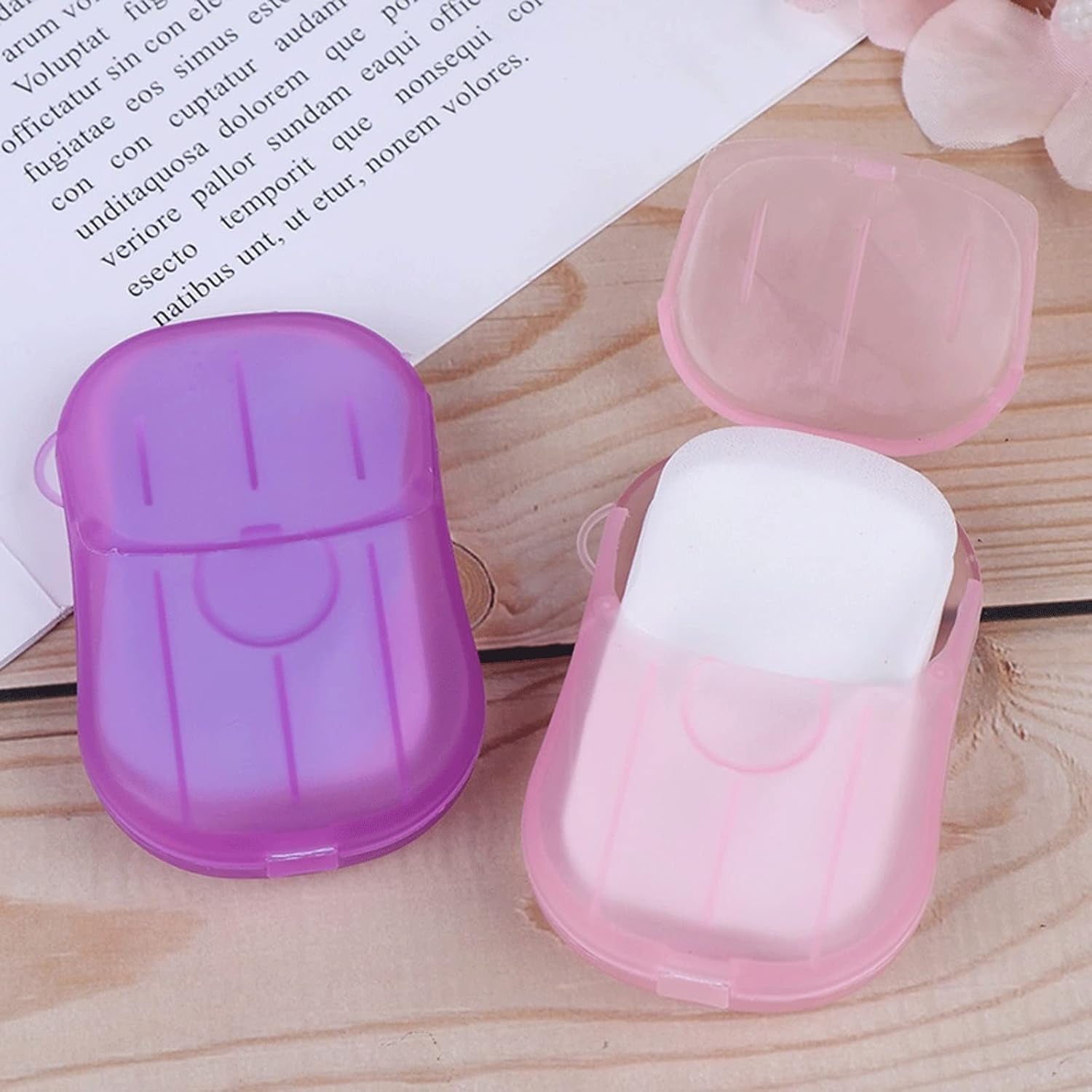 Travel Paper Soap Sheet with Mini Box (20 Sheets in a Pack Approx / Mix Color) Your Brand