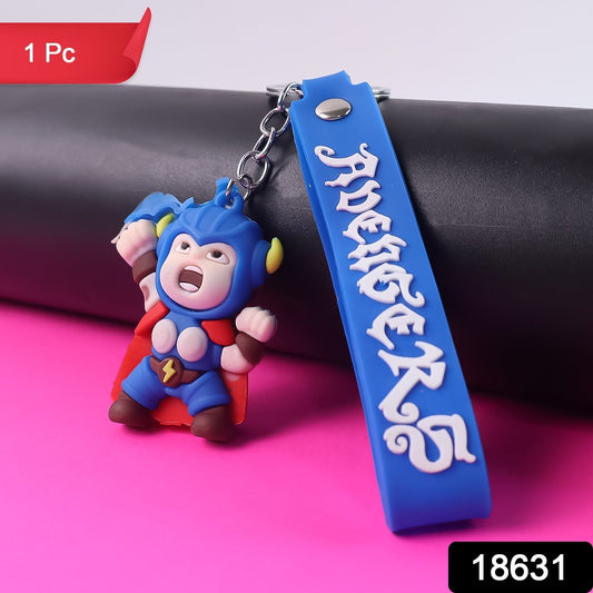Cute Silicone 3D Key Chain with Metal Hook & Strap (Pack of 1) Your Brand