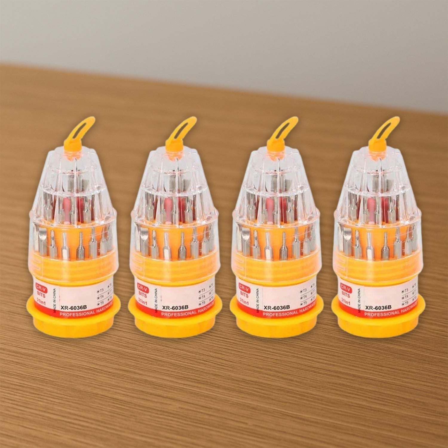 (SET OF 4PC) SCREWDRIVER SET, STEEL 31 IN 1 WITH 30 SCREWDRIVER BITS, PROFESSIONAL MAGNETIC DRIVER SET, B Grade Your Brand