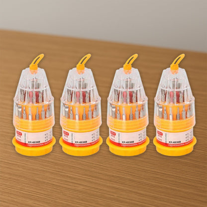 (SET OF 4PC) SCREWDRIVER SET, STEEL 31 IN 1 WITH 30 SCREWDRIVER BITS, PROFESSIONAL MAGNETIC DRIVER SET, B Grade Your Brand