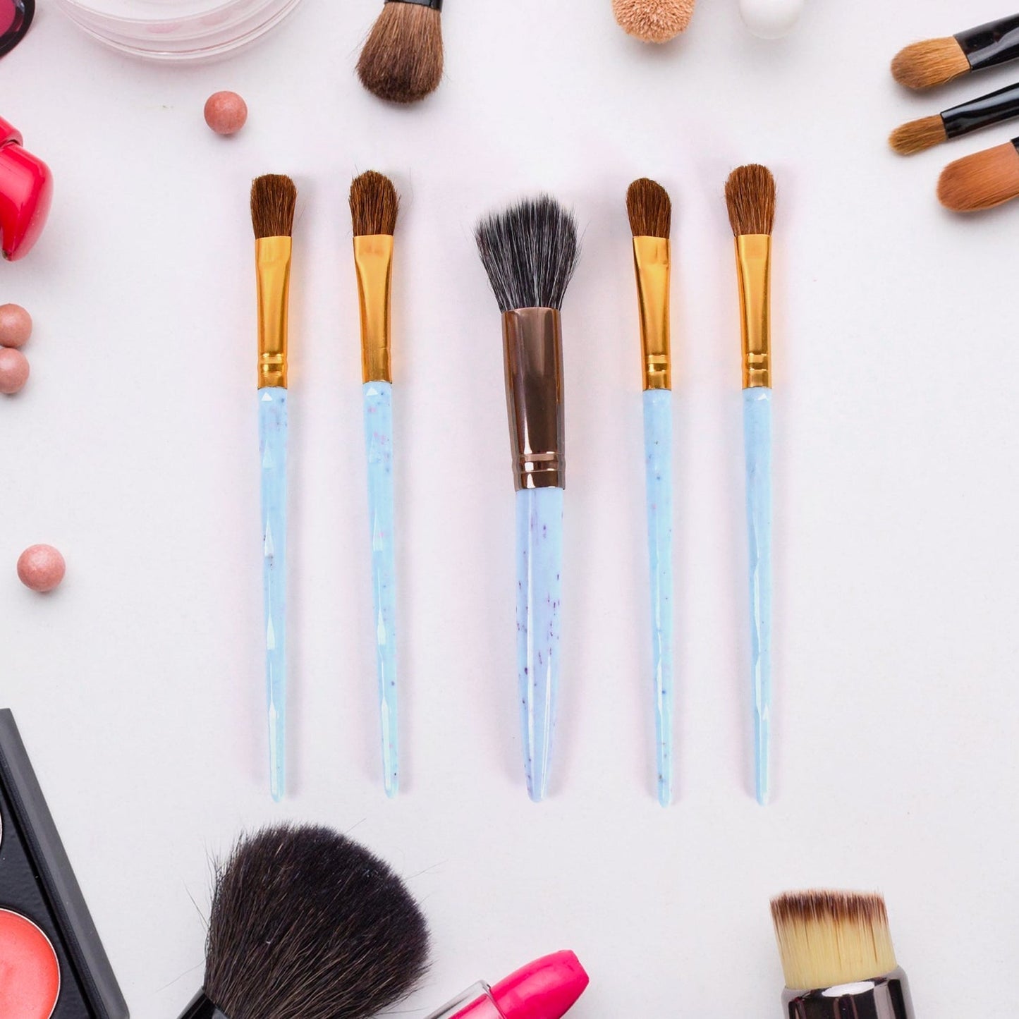 5pc Makeup Brush tools kit (5 Pcs Set / Mix Color) Your Brand