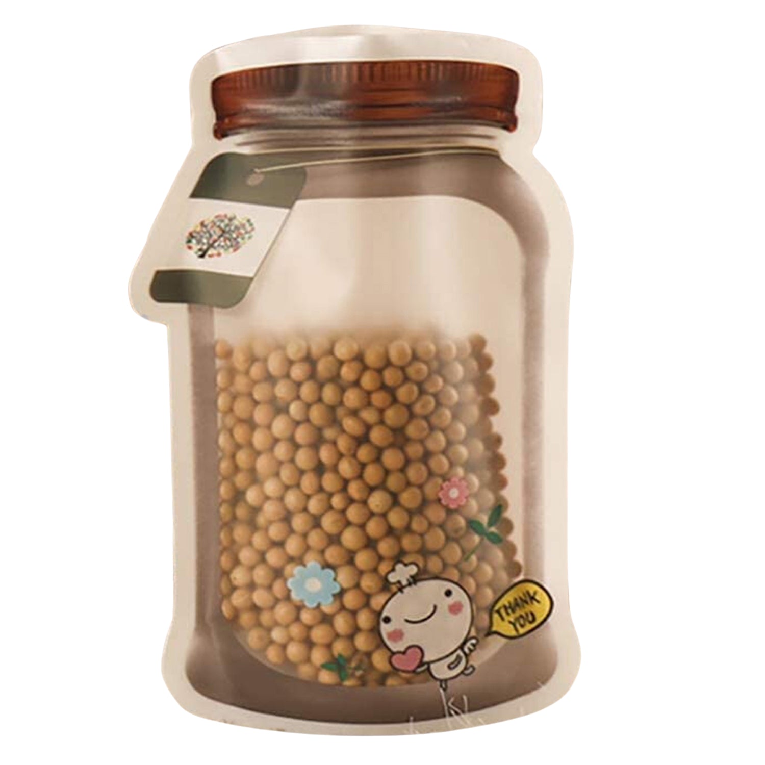 Plastic Transparent Big Jar Shaped Pouch With Zipper (1 Pc) Your Brand
