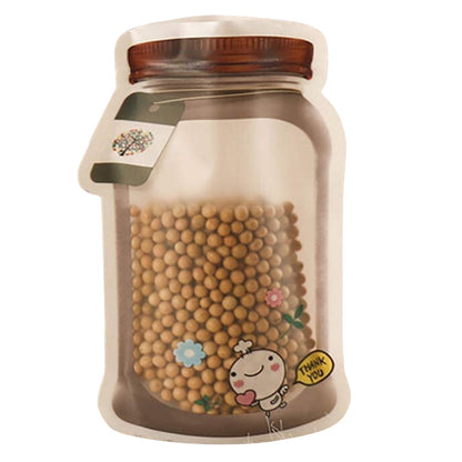 Plastic Transparent Big Jar Shaped Pouch With Zipper (1 Pc) Your Brand