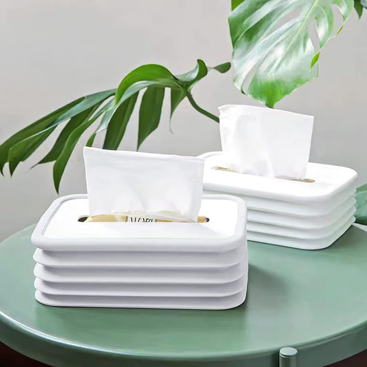 Simple Silicone Tissue Holder – Cube/Cylinder Tissue Box for Bathroom, Office, Car & Bedroom Your Brand