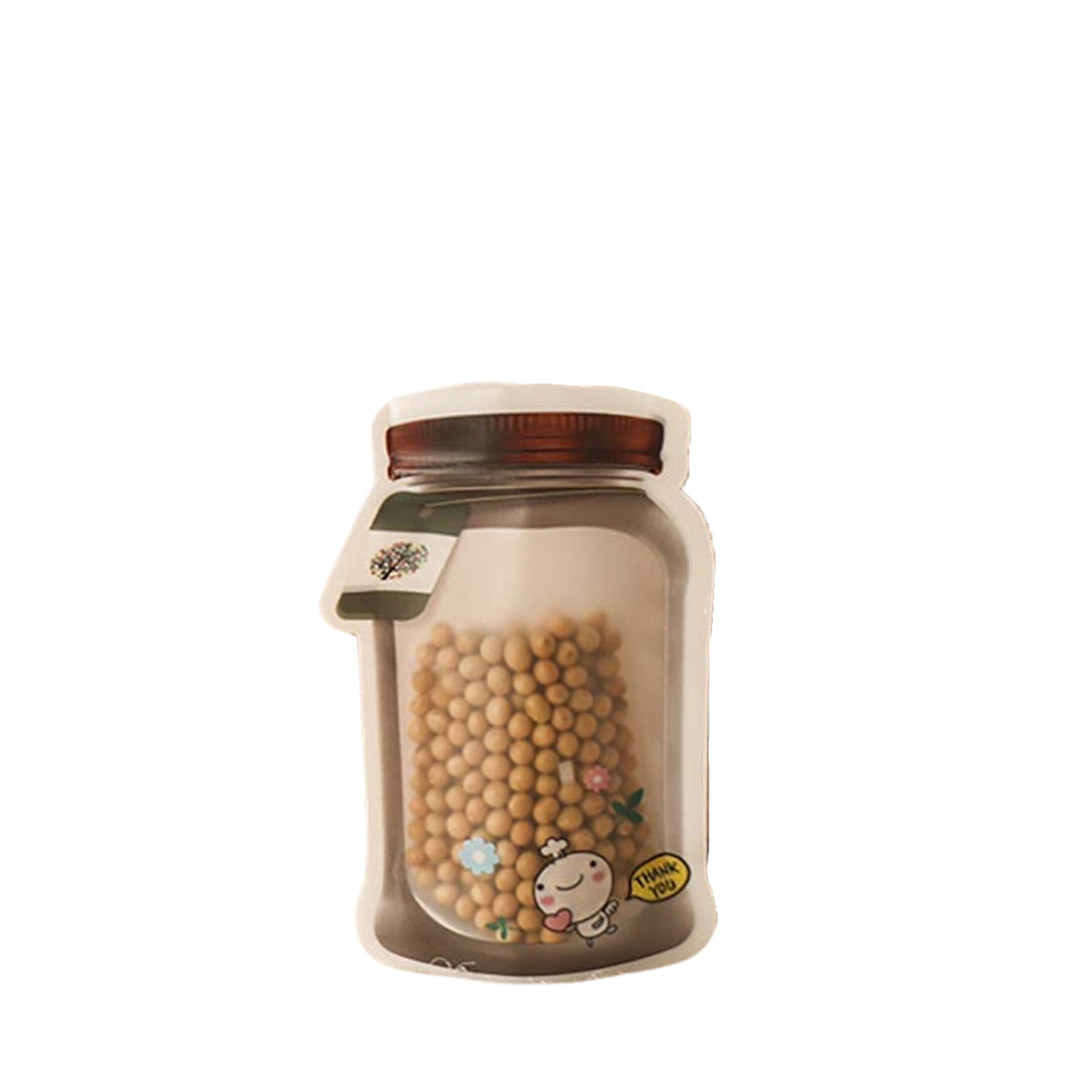Plastic Transparent Small Jar Shaped Pouch With Zipper (1 Pc) Your Brand