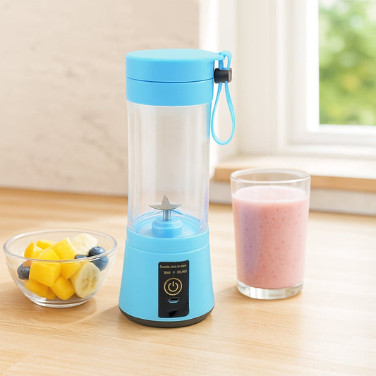 Multi-Purpose Portable USB Electric Juicer 6-Blades, Protein Shaker, Blender Mixer Cup (380 ML) Your Brand