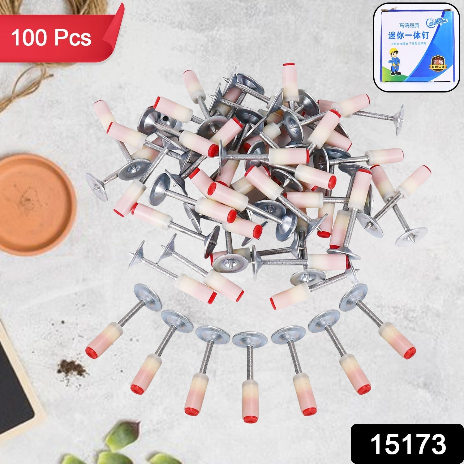 Round Nails for Mini Steel Nails For Gun (100 Pcs Set) Your Brand