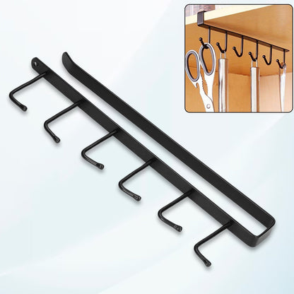 Metal Multifunctional Cabinet Storage Organize 6 Hook Rack For Hanging (1 Pc / Big) Your Brand