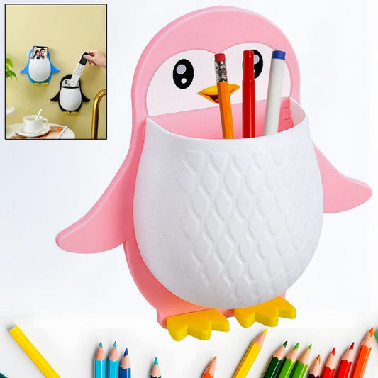 Penguin Storage Box, Adhesive Remote Case, Electric Toothbrushes Holder, Universal Controller Holder, Wall Nightstand, Office Plastic Wall Mount Your Brand