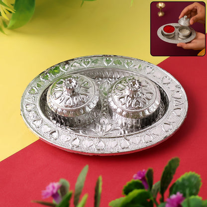 Oval Shape Special Puja Thali (1 Pc / Mix Design) Your Brand