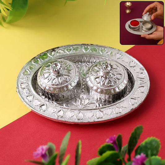 Oval Shape Special Puja Thali (1 Pc / Mix Design) Your Brand