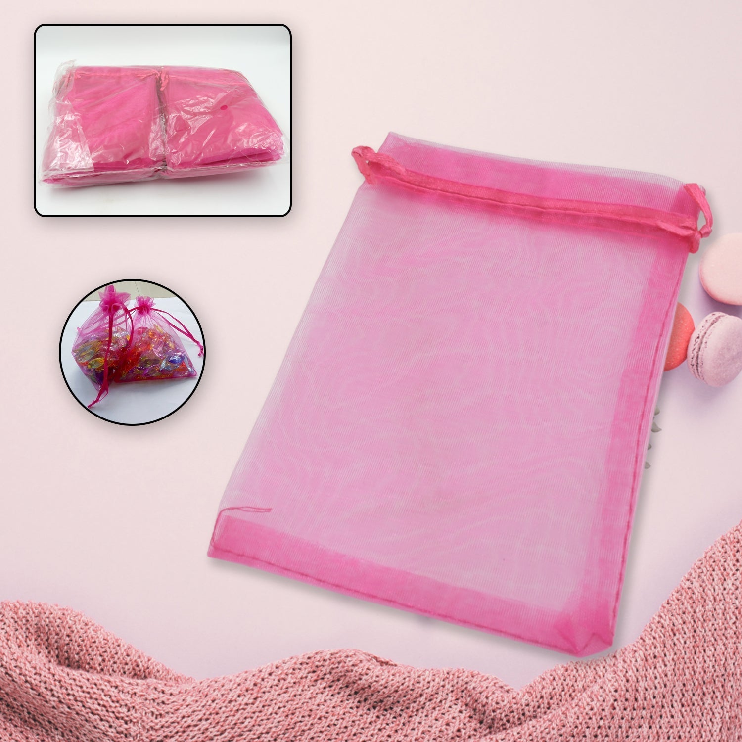 Organza Gift Bags Small Mesh Bags Drawstring Gift Bags Christmas Drawstring Organza Gift Bags, Wedding Party Festival Gift Bags (100 Pcs Set) Your Brand