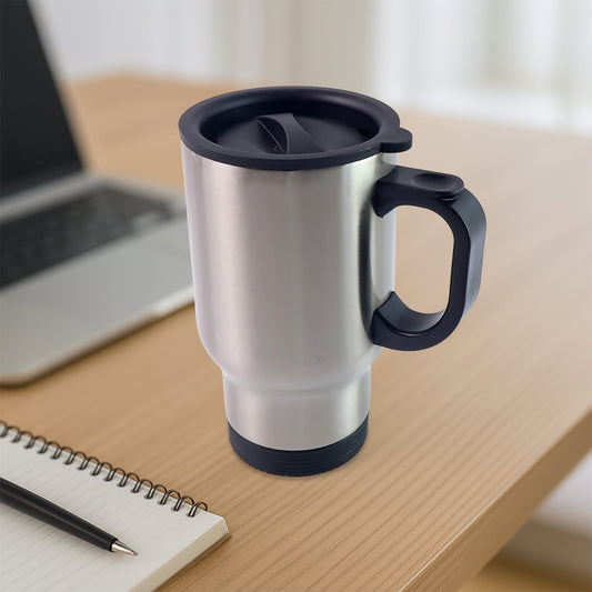 Stainless Steel Vacuum Glass Insulated Glass Coffee Cups (With Lid & Handle / 1 pc)