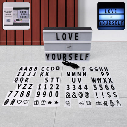 Black Mini A6 Magnetic Cinematic Light Box with 82 Characters and 10 Emojis  (1 Set) Your Brand