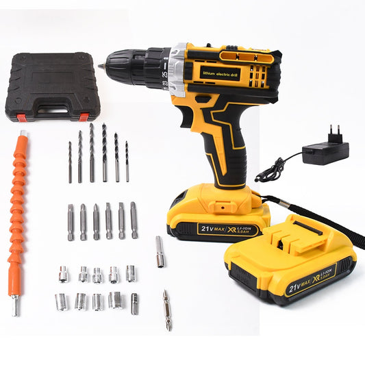 21 V lithium Double battery cordless drill set (29 Pcs Set) Your Brand
