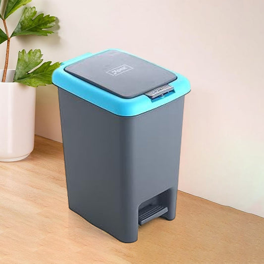Apex Plastic Push N Pedal Dust Bin | Hands-Free Operation, Compact Design 6.5 Liters (1 Pc / Mix Color) Your Brand