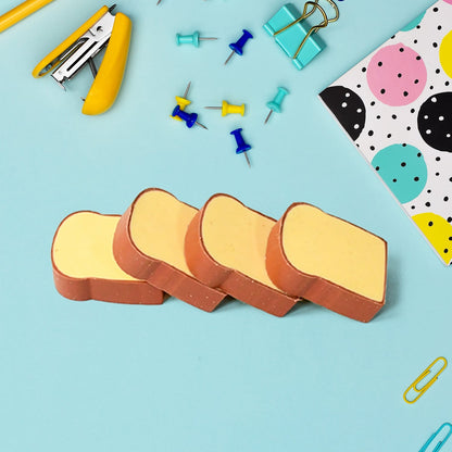 3D Toast Bread Shape Eraser for Kids, Cartoons Erasers Toast Bread Erasers Bread Shaped Eraser for Students, Gift, Cute Fun Food Erasers for School Classroom, Stationery for Boys & Girls (4 Pcs Set) Your Brand