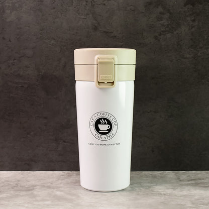 Stainless Steel Vacuum Insulated Coffee Flask with Flip Lock Lid (400ML / 1 Pc) Your Brand