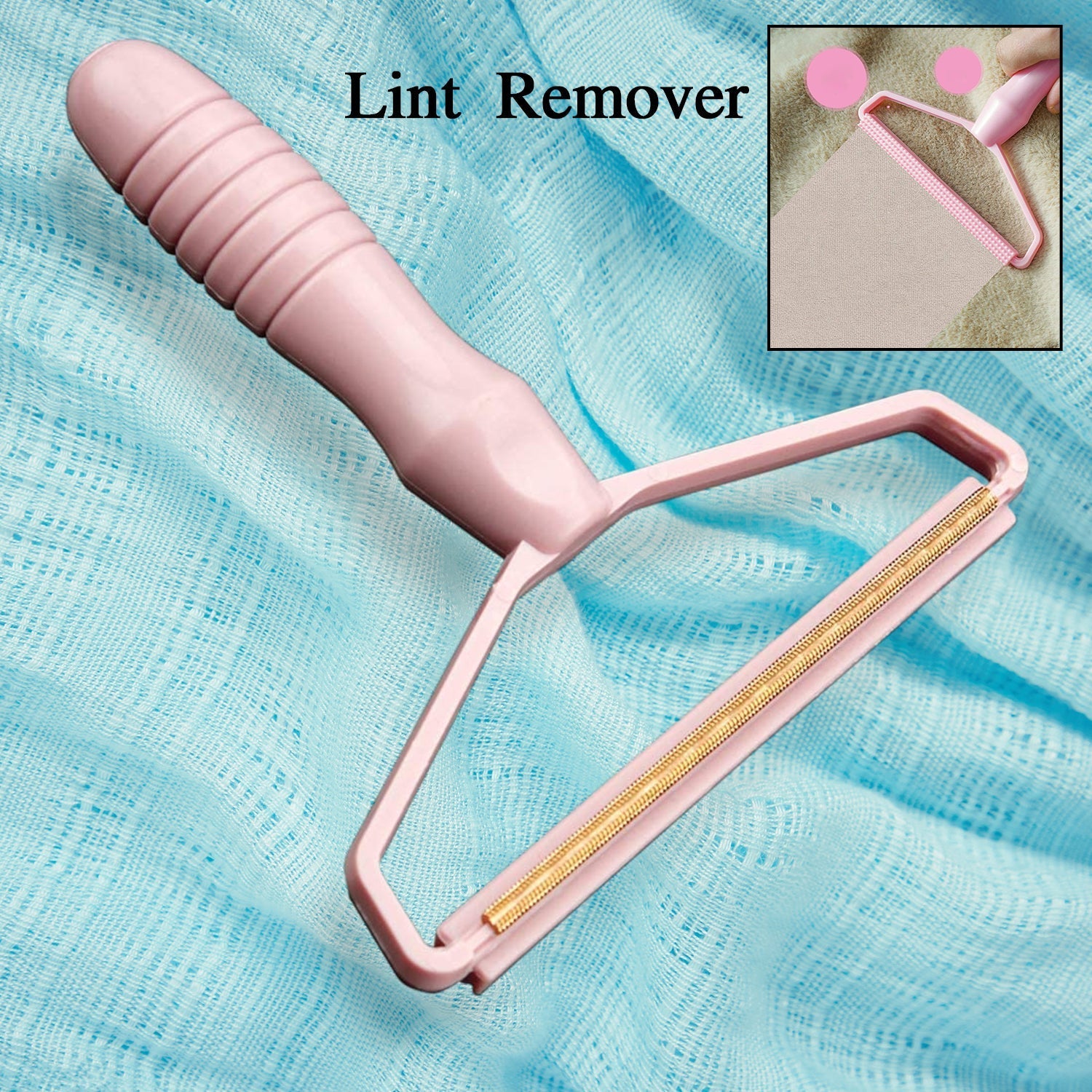 2in1 Portable Lint Remover for Home Use | Use for Removing Lint Dust in Furniture and Wool Clothes Sweater Carpet | Woolen Fabrics Brush Sticky Lint Roller with Long Handle (1 Pc) Your Brand