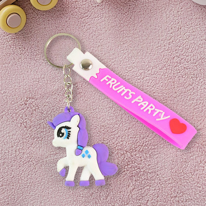 Cute Cartoon Unicorn Keychain with Silicone Strap (1 Pc / Mix design) Your Brand
