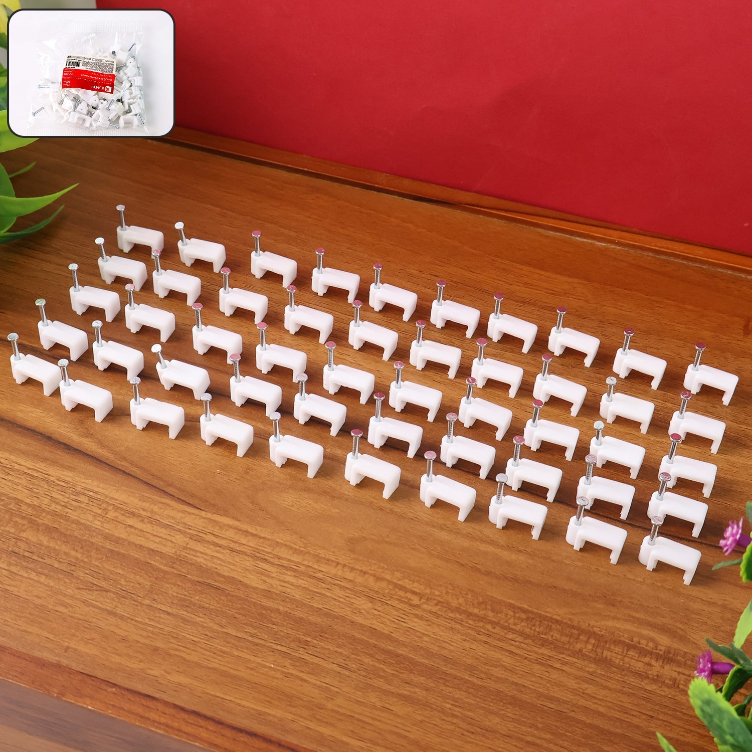 8mm Nail Cable Clips Set (50 Pc) Your Brand